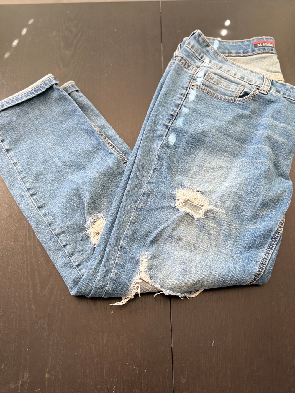 Standards & Practices Leah Women's 16 Slightly Roll Up Boyfriend Distressed Jean